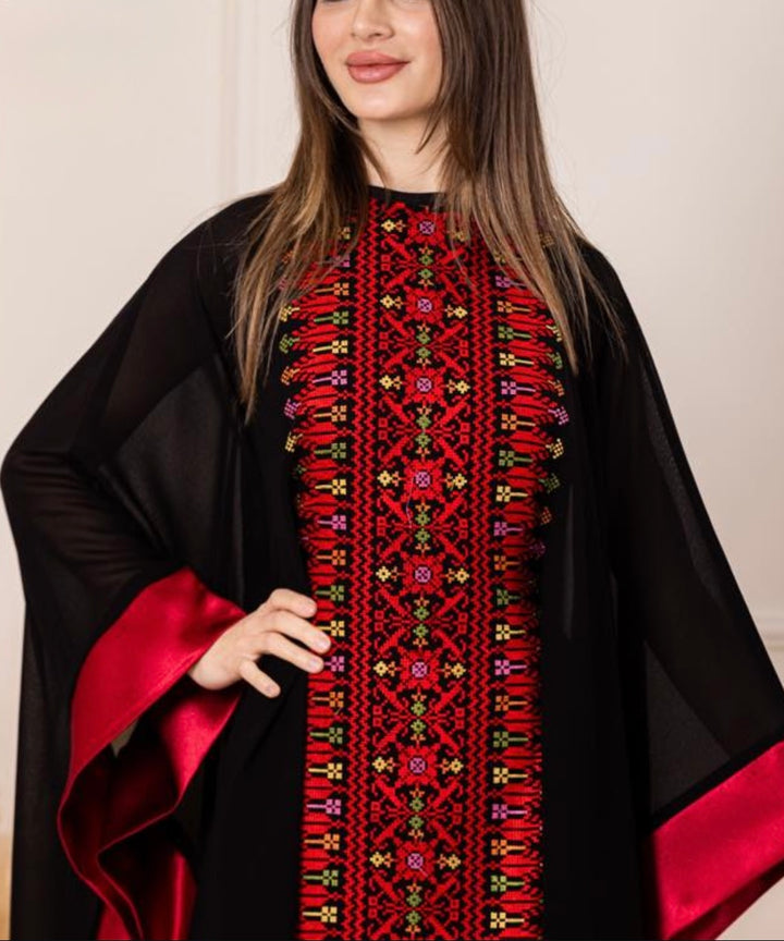Sabeel Palestinian Draped Abaya – Black