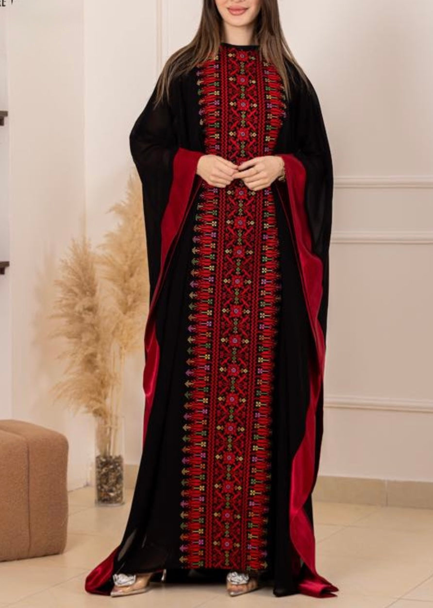 Sabeel Palestinian Draped Abaya – Black