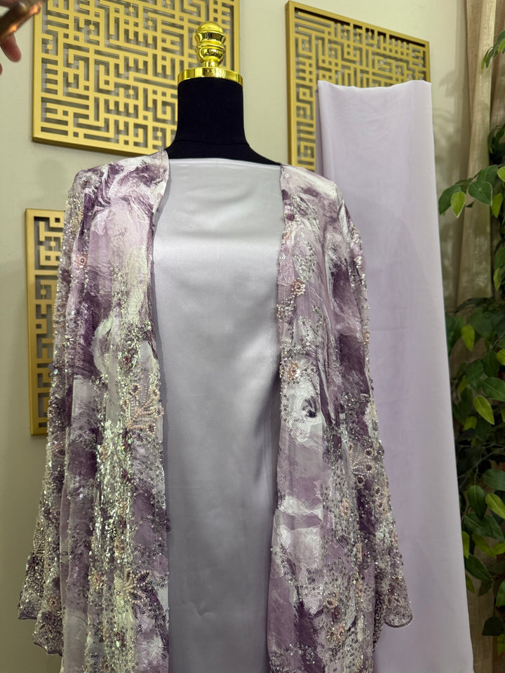 Petals and Shimmer in Dusty Lavender