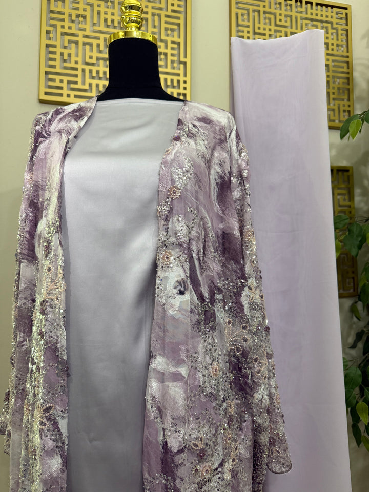 Petals and Shimmer in Dusty Lavender
