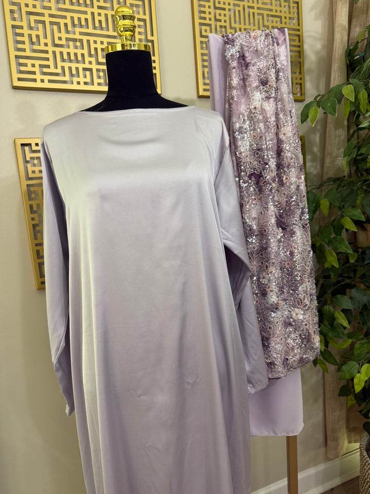Petals and Shimmer in Dusty Lavender