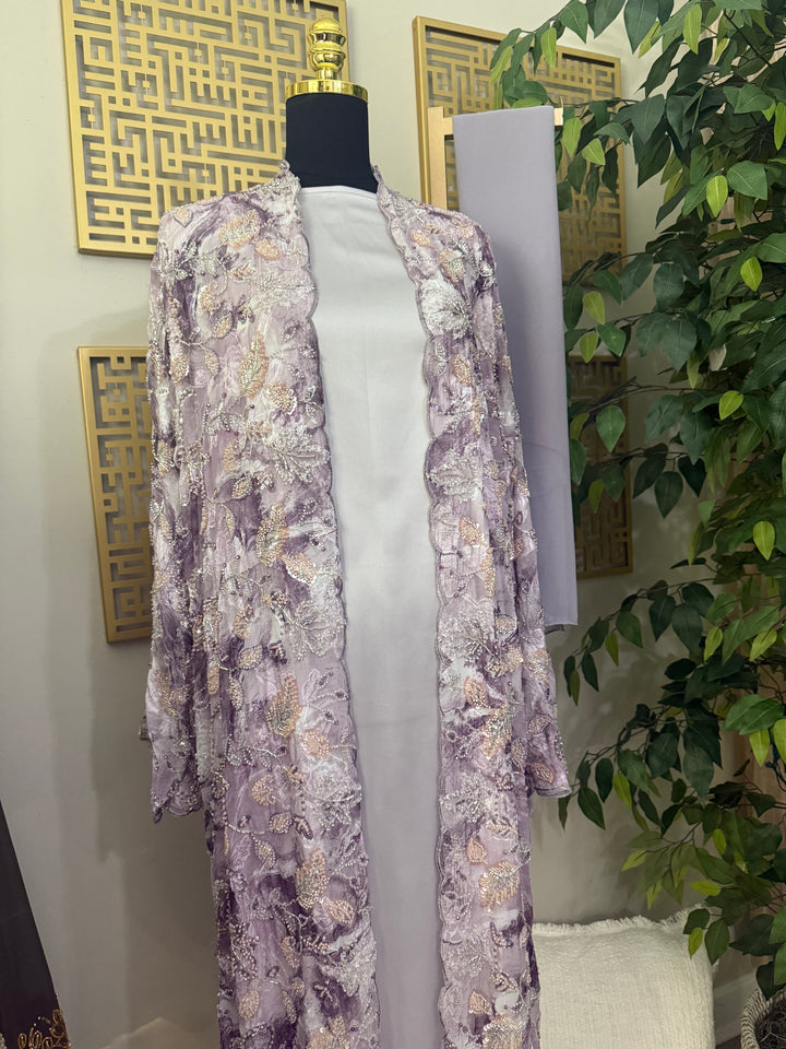 Whispering Lilac-Petals and Pearls Abaya Collection