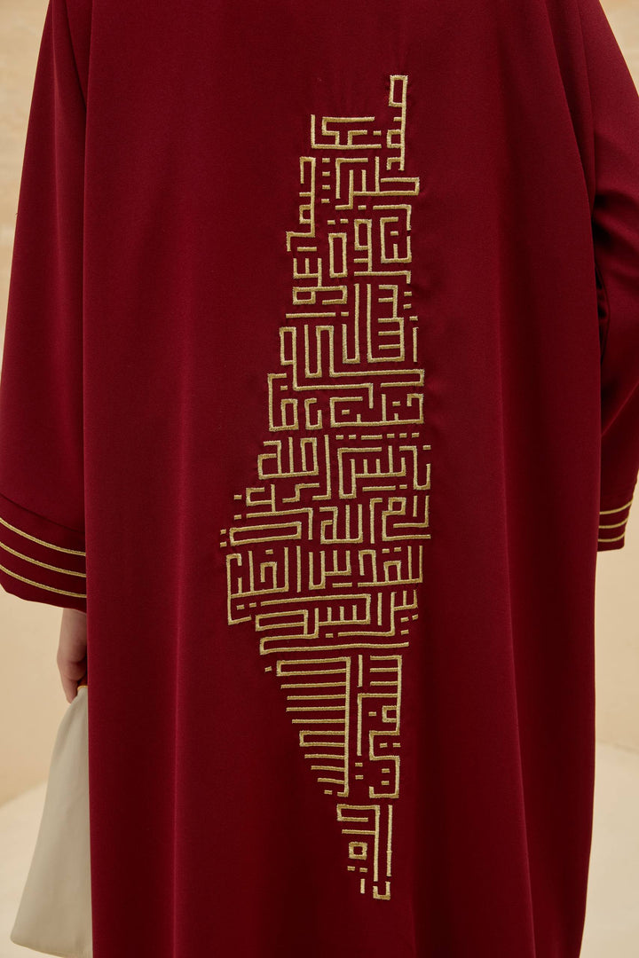 Palestine Map Embroidered Abaya | Multiple Colors