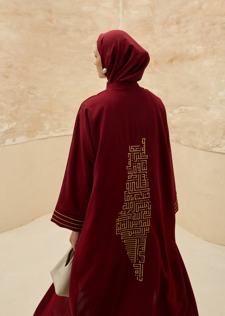 Palestine Map Embroidered Abaya | Multiple Colors