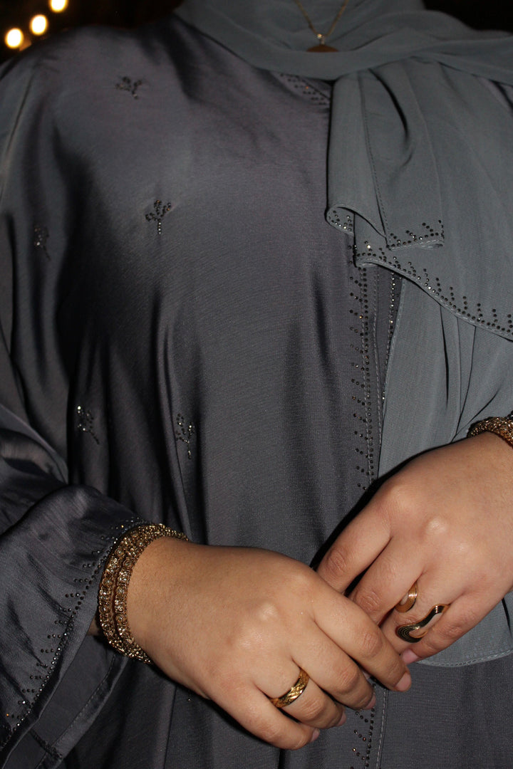 Layali Batwing Abaya - Smokey Grey
