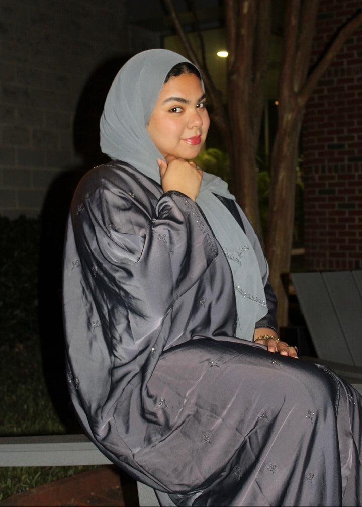 Layali Batwing Abaya - Smokey Grey