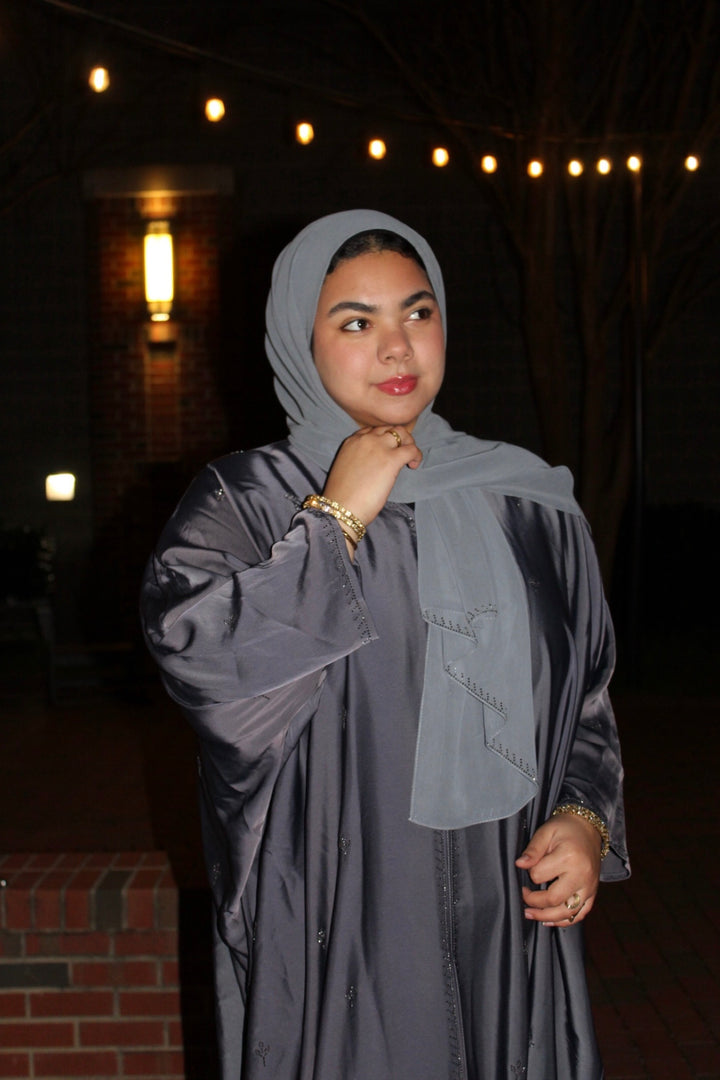 Layali Batwing Abaya - Smokey Grey