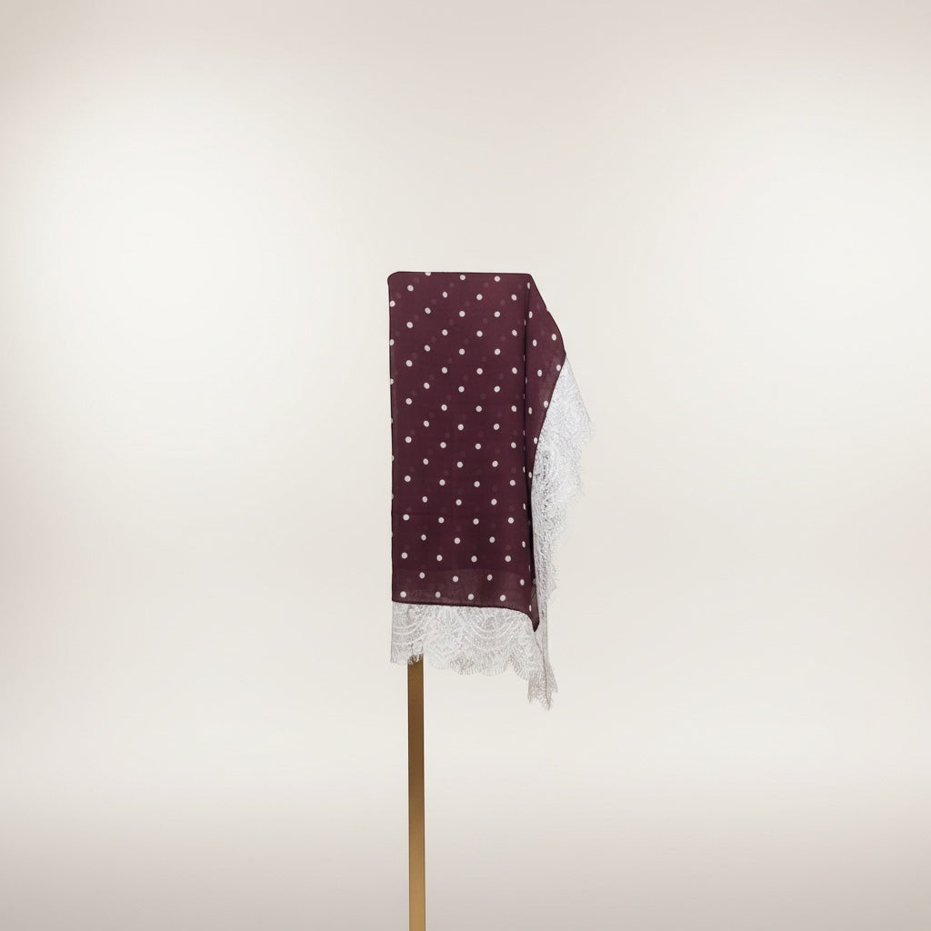 Cherry on Top Cotton Modal Scarf Lace Trim