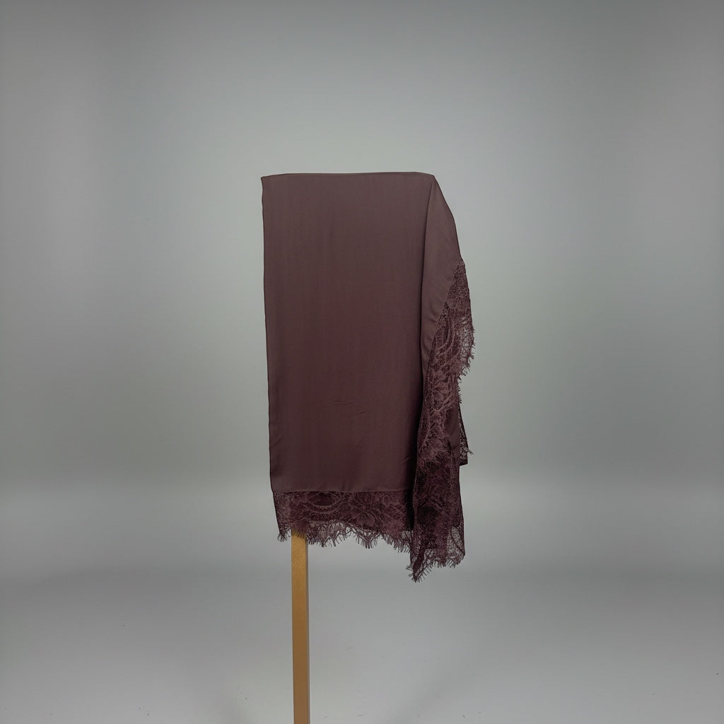 Better than Chocolate Cotton Modal Scarf Lace Trim