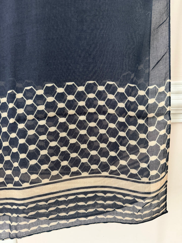Black Kuffiyeh Print Cotton Modal Scarf