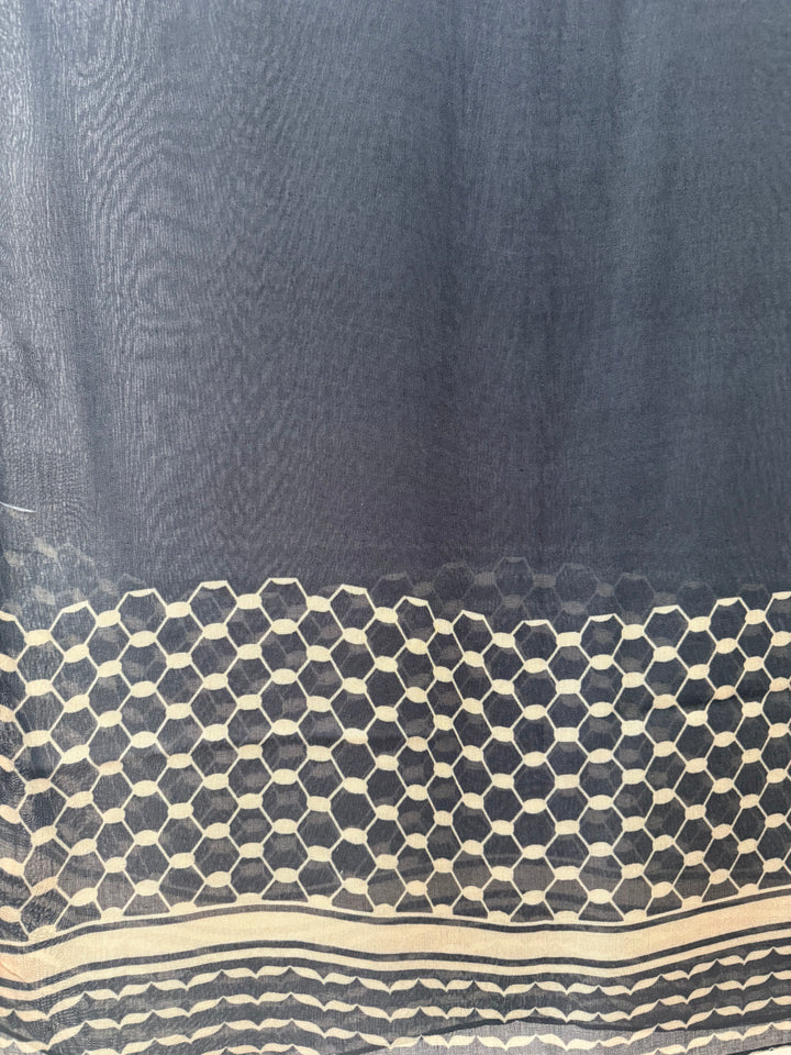 Black Kuffiyeh Print Cotton Modal Scarf
