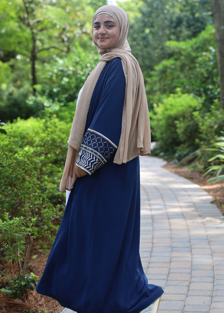 Royal Blue Watermelon Kuffiyeh Abaya