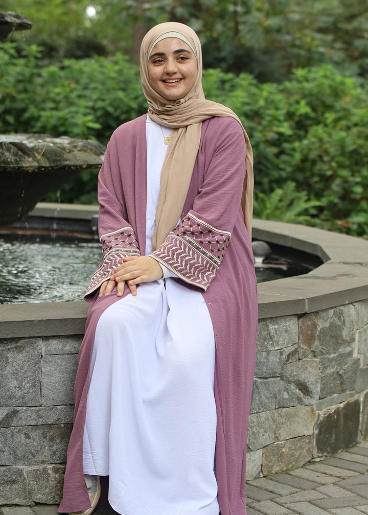 Orchid Watermelon Kuffiyeh Abaya