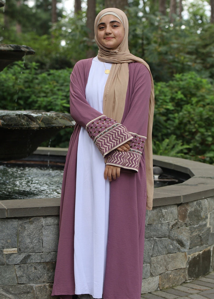 Orchid Watermelon Kuffiyeh Abaya