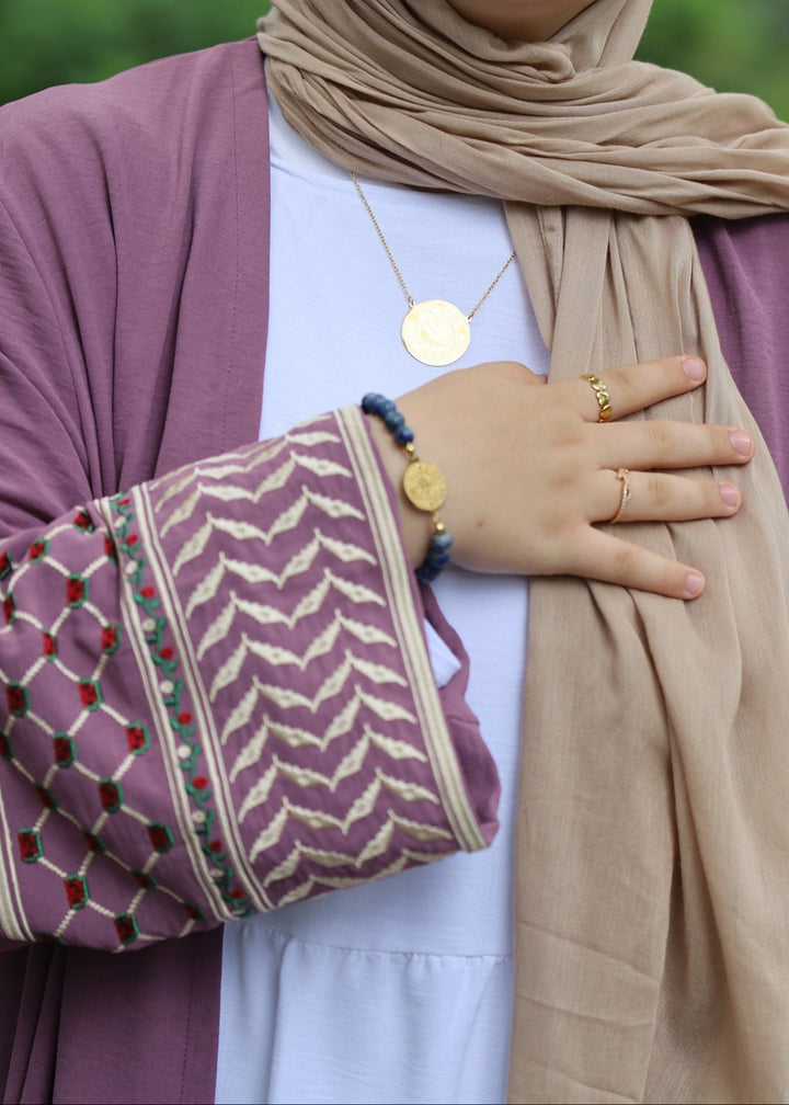 Orchid Watermelon Kuffiyeh Abaya