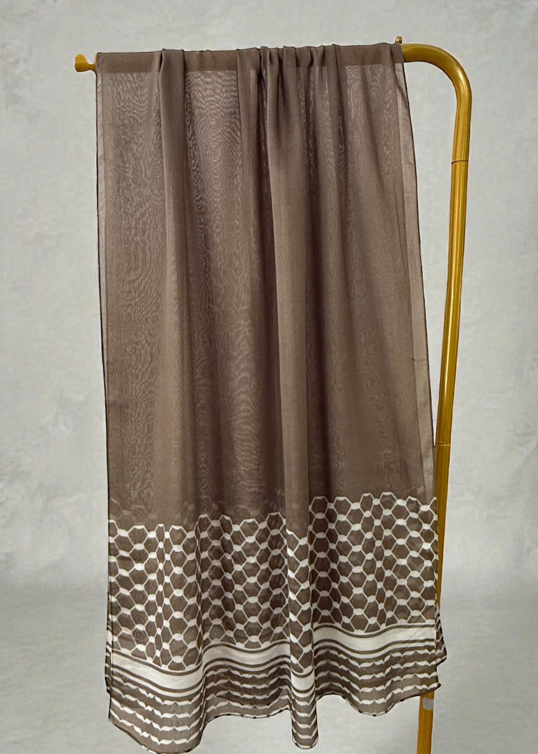 Khaki Kuffiyeh Print Cotton Modal Scarf