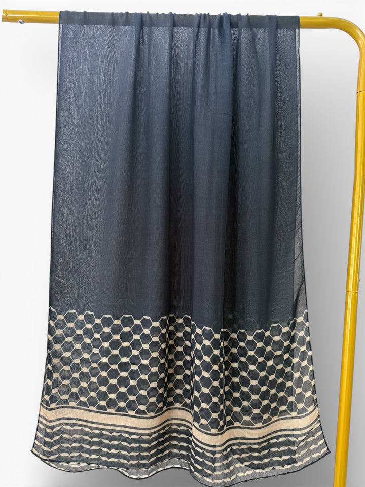 Black Kuffiyeh Print Cotton Modal Scarf