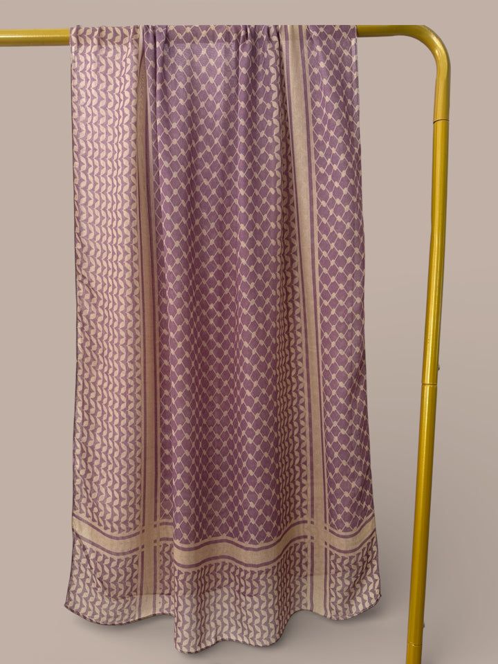 Mauve Kuffiyeh Print Cotton Modal Scarf