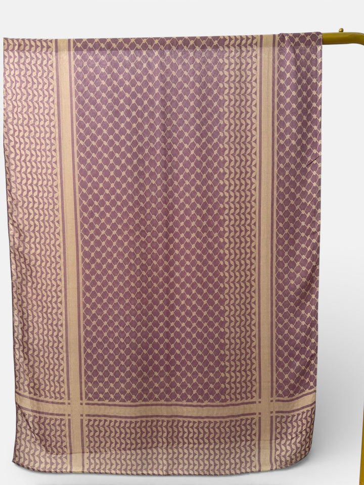 Mauve Kuffiyeh Print Cotton Modal Scarf