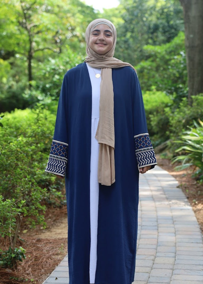 Royal Blue Watermelon Kuffiyeh Abaya