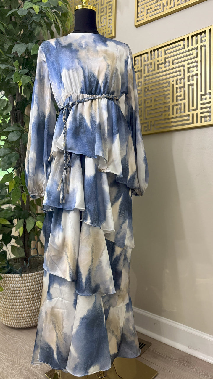 Ocean Bloom Ruffle Dress