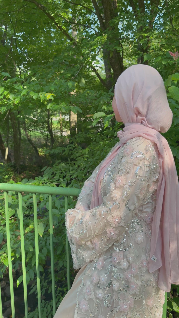 Pink Blush Garden Sequin Abaya