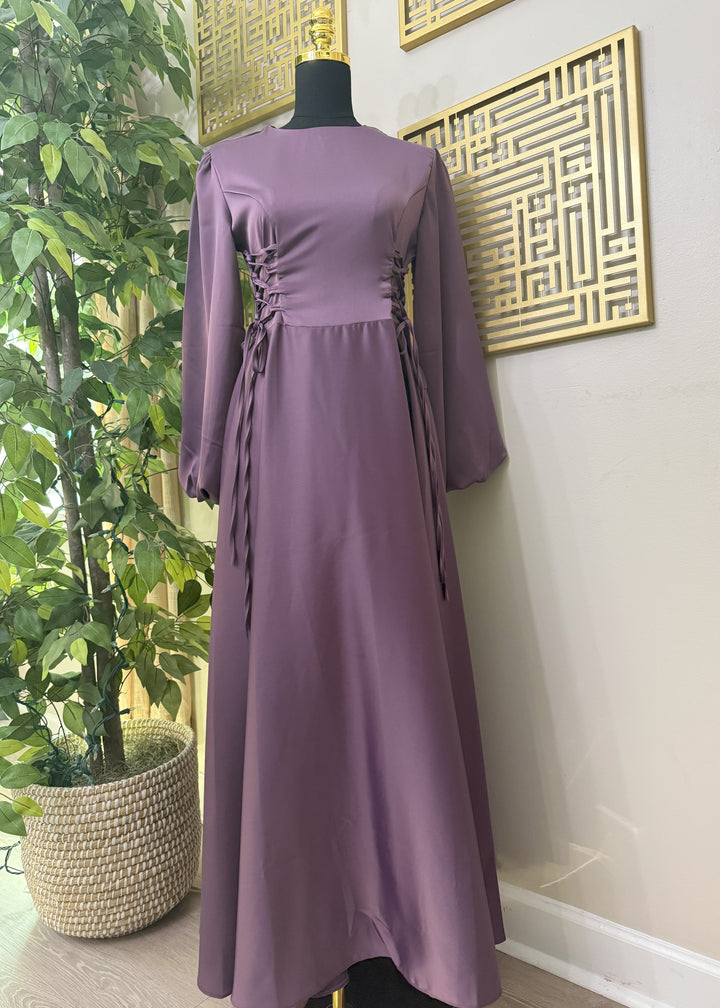 Moonlit Plum Satin Dress
